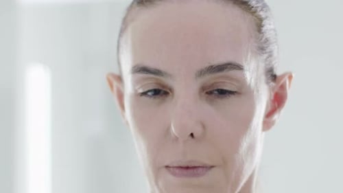 Close Up Portrait of a Woman in Studio