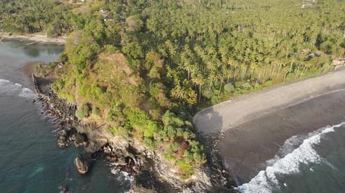 Aerial Lombok Beach Waves