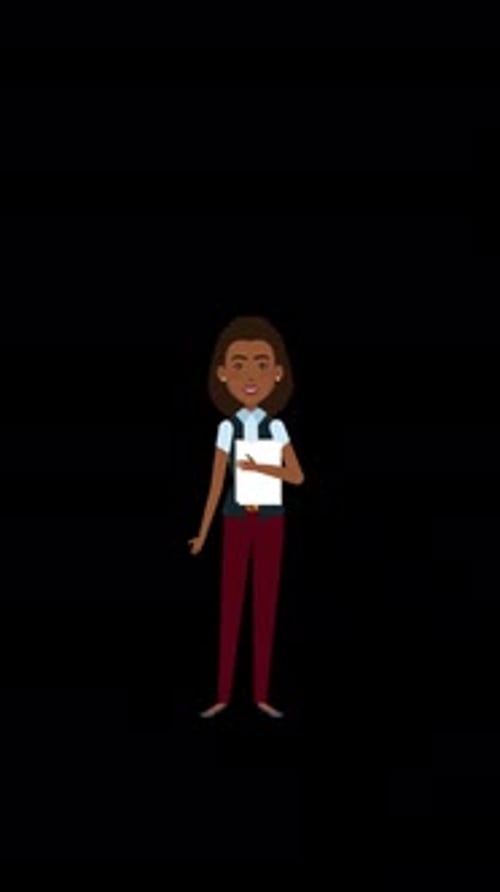 2D Woman Character Vertical Animation Alpha Channel