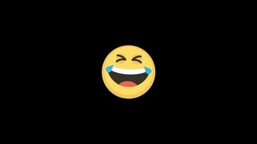 Flat Design Crying Laughing Emoji Reveal Animation