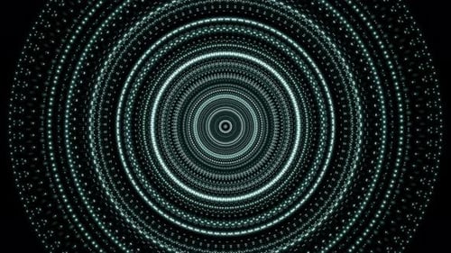 Anéis de néon pulsam ao som da música