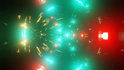 Disco Flashing Lights in Neon Flash Within This Captivating VJ Loop's Backdrop