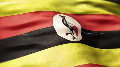Realistic Waving Flag of Uganda