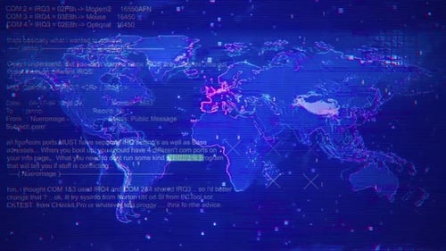 Warning On Hacking Background Screen Blue Color