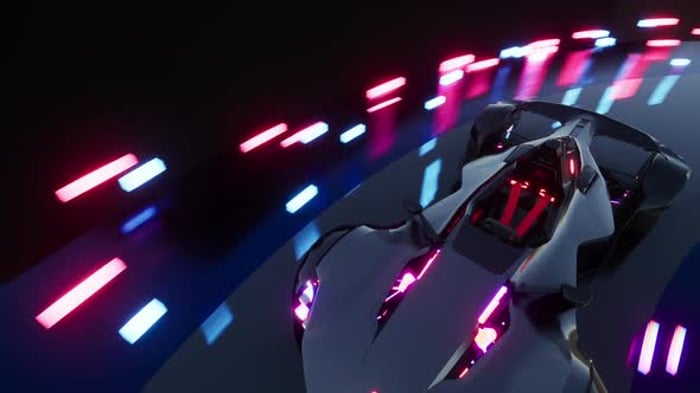 Screen of Car Racing Game with Sportscar Driving Fast Through ...