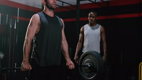 Coach Training Athlete Sportman Workout Exercise in Fitness Gym Healthy Lifestyle bodybuilding