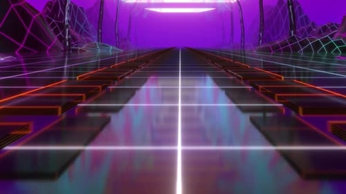 Retro Style 80's Tunnel Background