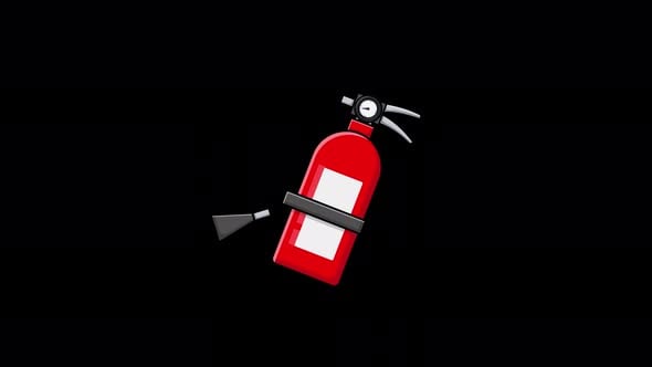 Animated Fire Extinguisher. Emergency Response Equipment Concept Video ...