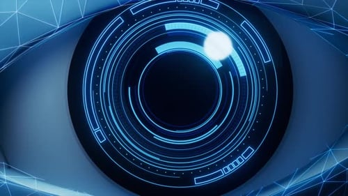 Futuristic Digital Eye Scan HUD Interface Animation