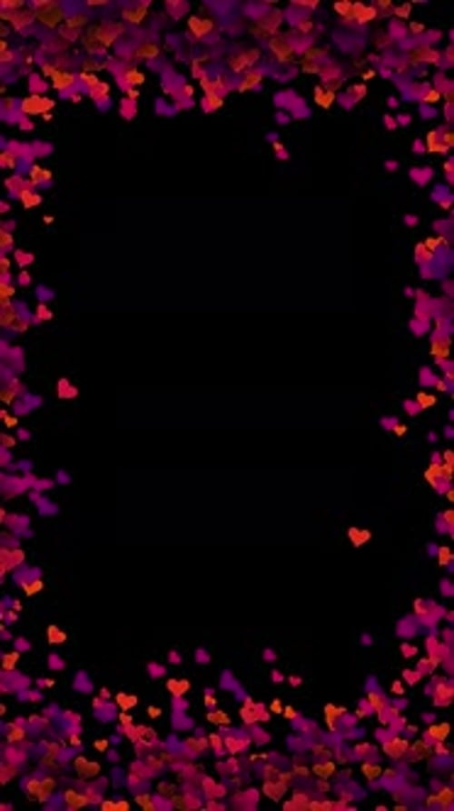 Floating Hearts Vertical Frame Animation