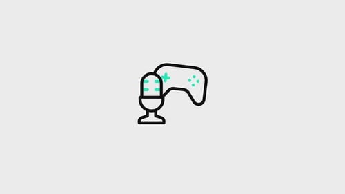 Minimalist Animated Line Icons of Microphone and Game Controller