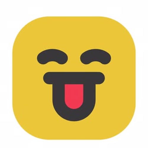Flat Design Winking Tongue Out Emoji Animation