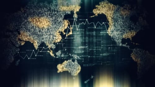 Global data matrix network world map 05