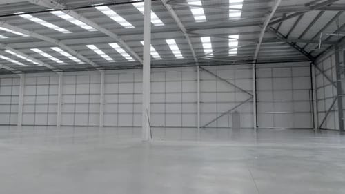 Warehouse Facility Empty Interior Flythrough