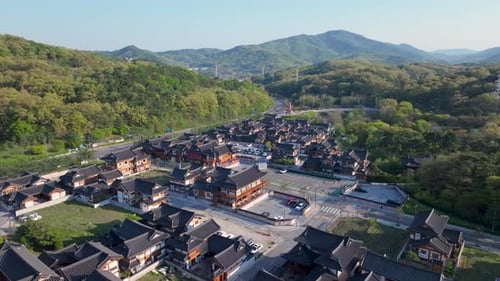 Vista aérea da vila de Eunpyeong Hanok