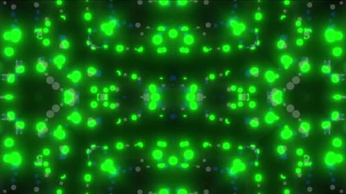 Dynamic and vibrant light show with colorful circles and glowing effects