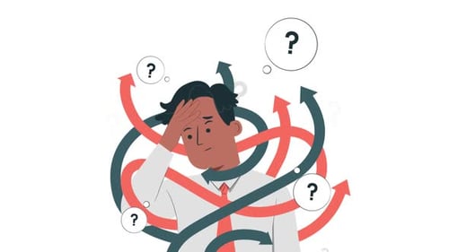 hombre pensando qué decisión tomar, elección, pensando