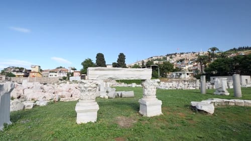 historische Objekte, antike Funde in der antiken Stadt Izmir