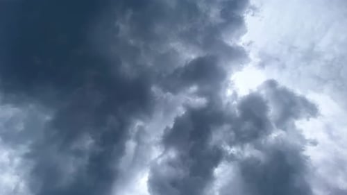 Timelapse of Dynamic Cloudscape in Dramatic Sky