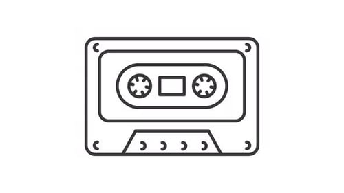 Minimalist Cassette Tape Outline Animation