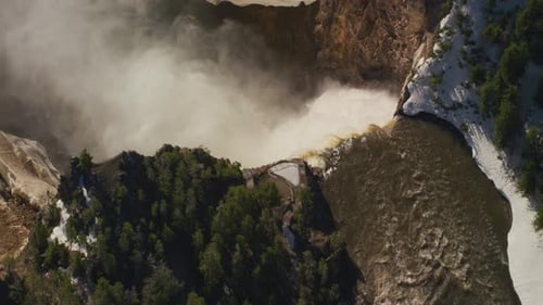 Grand Canyon meets Yellowstone river lower falls beauty in wyoming's national park