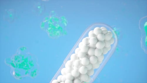Medizinische Kapsel mit biomedizinischem Konzept, 3D Probiotikum