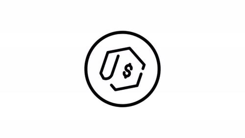 Minimalist Line Animation of Price Tag Dollar Sign Icon