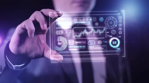 Infographies sur le trading en bourse de cryptomonnaies sur le gadget