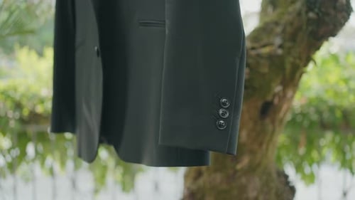 Suit Jacket Hanging in the Garden