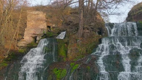 Waterfall Green River Water Rocks Landscape Nature Forest