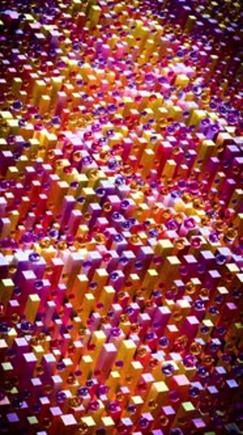 Abstract Motion Wave With Floating Box And Sphere 04 4K