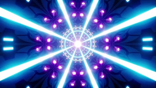 Flickering Neon Beam Circle VJ Background Loop