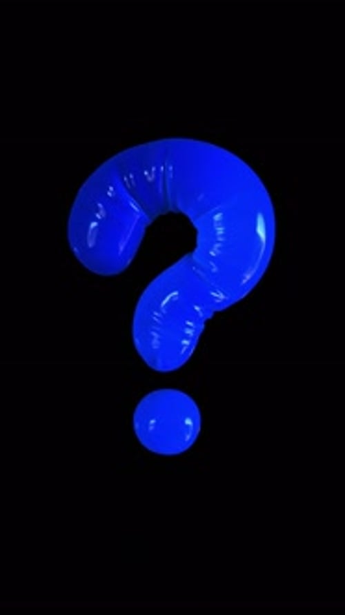 Animated Blue Fluid Question Mark Symbol