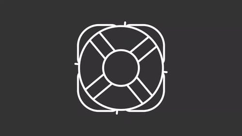 Animated Minimalist Life Buoy Safety Icon Loop