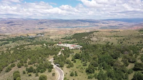 Vue aérienne du village par drone