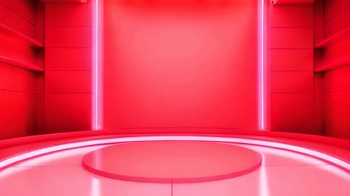 Glowing Red Neon Stage Studio Background Animation