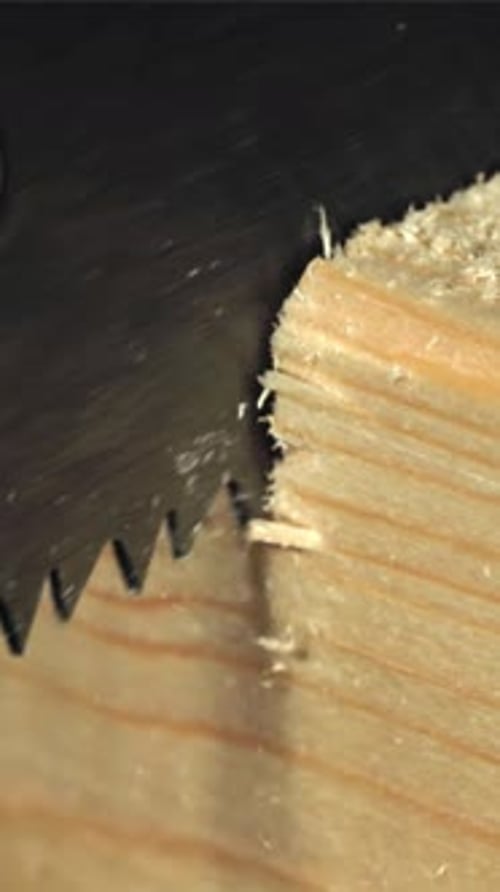 Sawing the Board Filmed on a Highspeed Camera at 1000 Fps