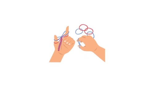 Two Hands Tying Rubbers