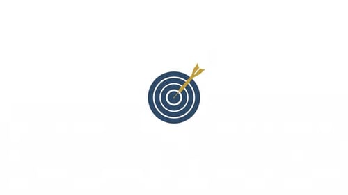 Dart Hitting Target Icon Flat Animation
