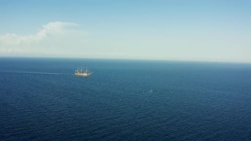 Amerigo Vespucci Italian Ship in the Mediterranean Sea