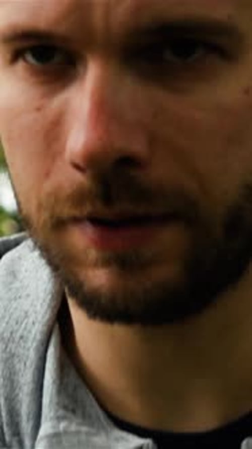 Vertical of Caucasian Man Runner in Park