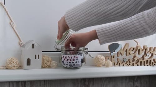Glass Jar Advent Calendar With Chocolate, Christmas Decor