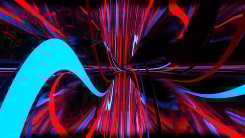 Red And Blue Neon Circle Moving Background Vj Loop In 4K