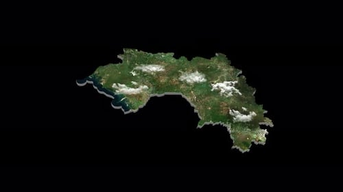 Rotating 3D Satellite Map of a Country