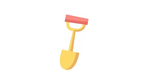 Animated Shovel Digging Into Soil Flat Design