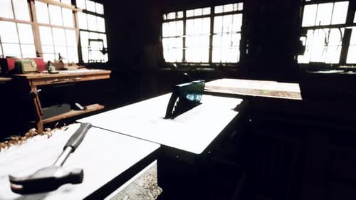 Traditional Old Carpenter Workshop Interior