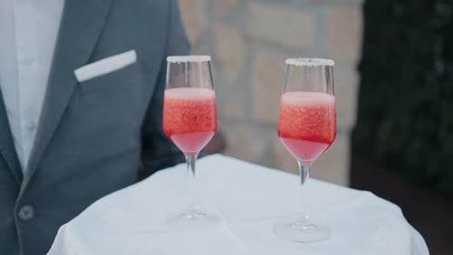 Cocktails Served at a Wedding