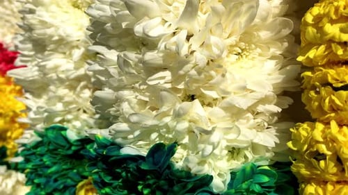Flower garlands for Hindu religious ceremony