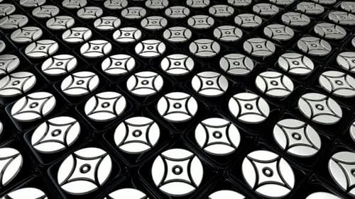 Luxury Background with Floating Black Cubes, Exclusive, 3D Render, White Figures, Reflection