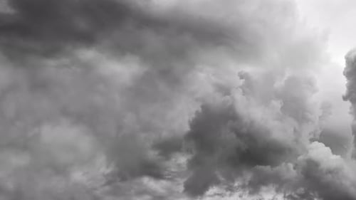 Stormy in dark Clouds With Lightning Bolt Flash.